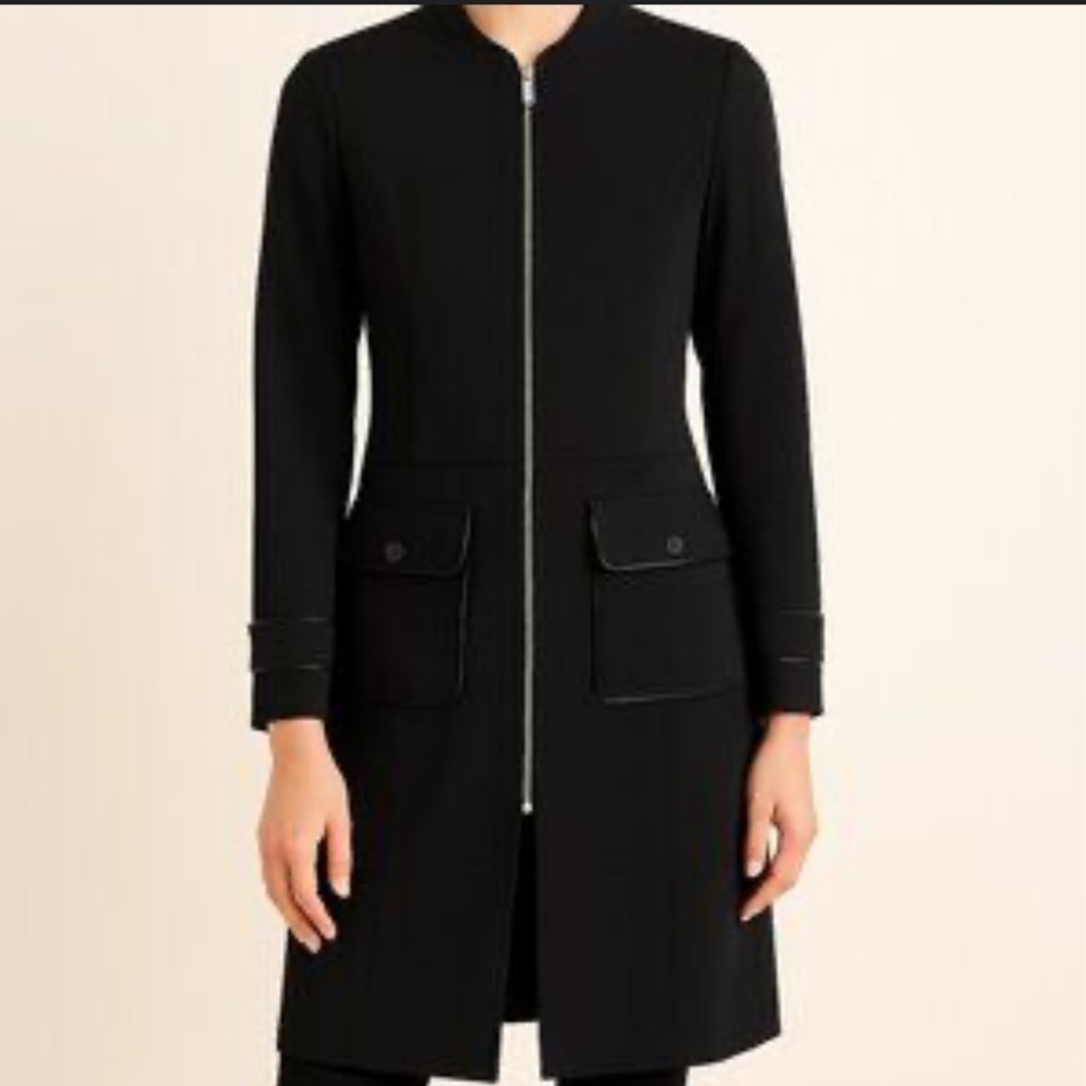 White House Black Market Elegant Black Trench Coat EUC XS